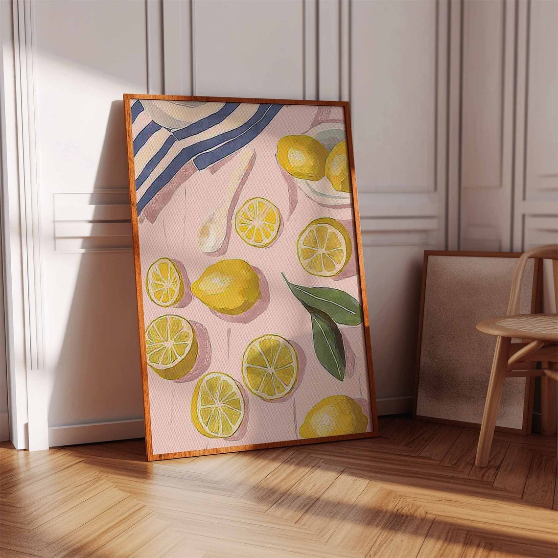 Pink Lemons Citrus Flat Lay Colorful Kitchen Food Art Poster - Image 2
