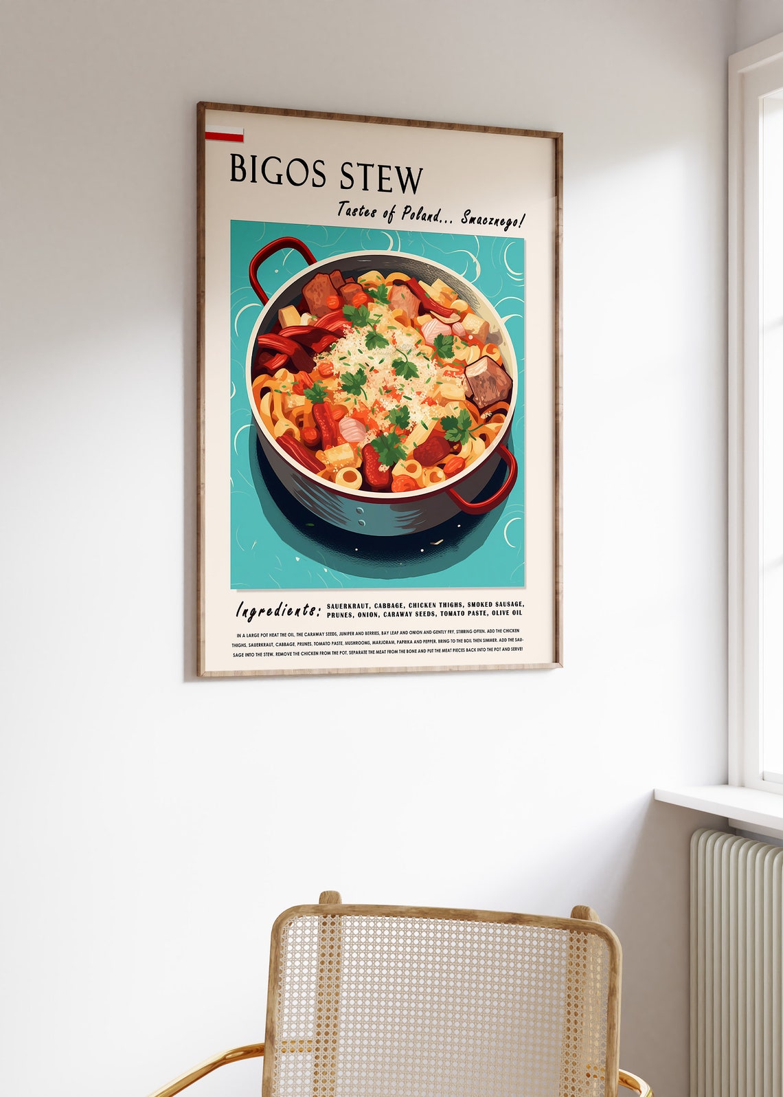 Bigos Stew Polish Food Poster Polish Food Print Eastern European Food Poster Kitchen Decor Polish Food Art Retro Print Food Gift - Image 3