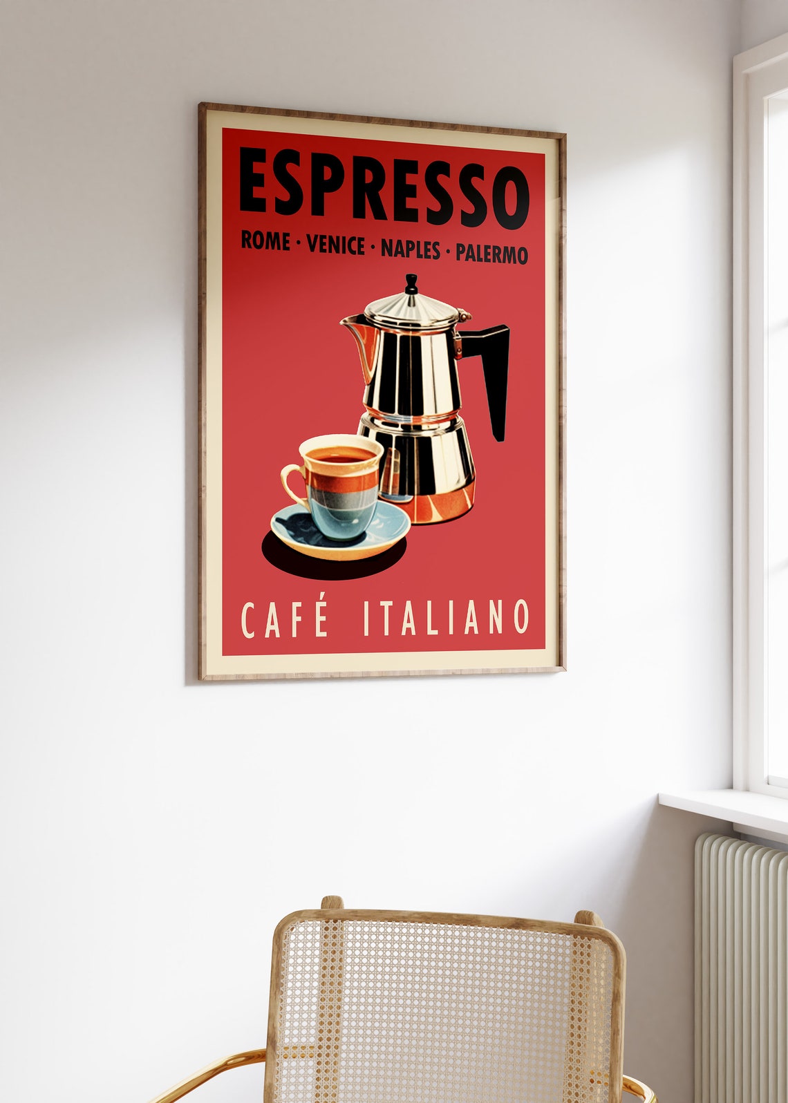 Espresso Rome Venice Naples Palermo Moka Pot Italian Coffee Poster - Image 3