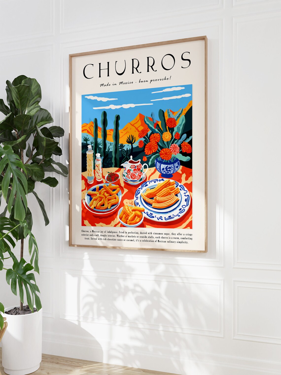 Churros Dessert Art Print, Mexican Food Kitchen Decor - Image 3