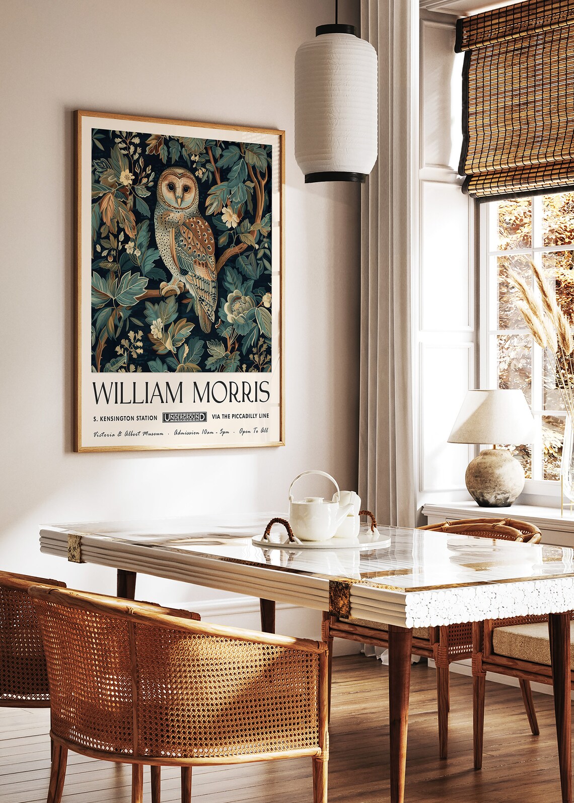 William Morris Owl Exhibition Poster, Vintage Art Print - Image 2