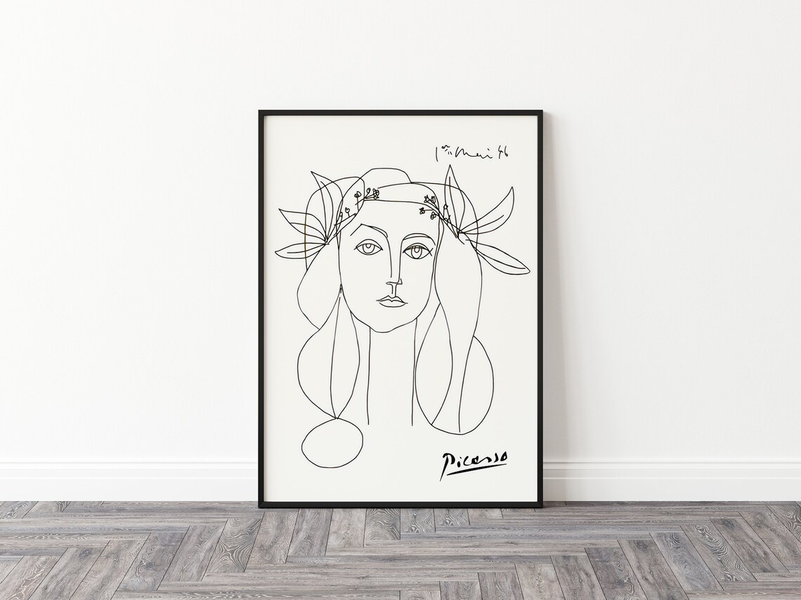 Picasso-Inspired Minimalist War And Peace Line Art - Image 2