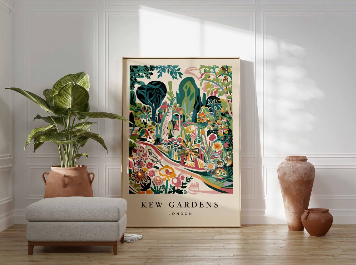 Kew Gardens Poster London Print London Art London Poster London Travel Print William Morris Print Retro London Art - Image 3