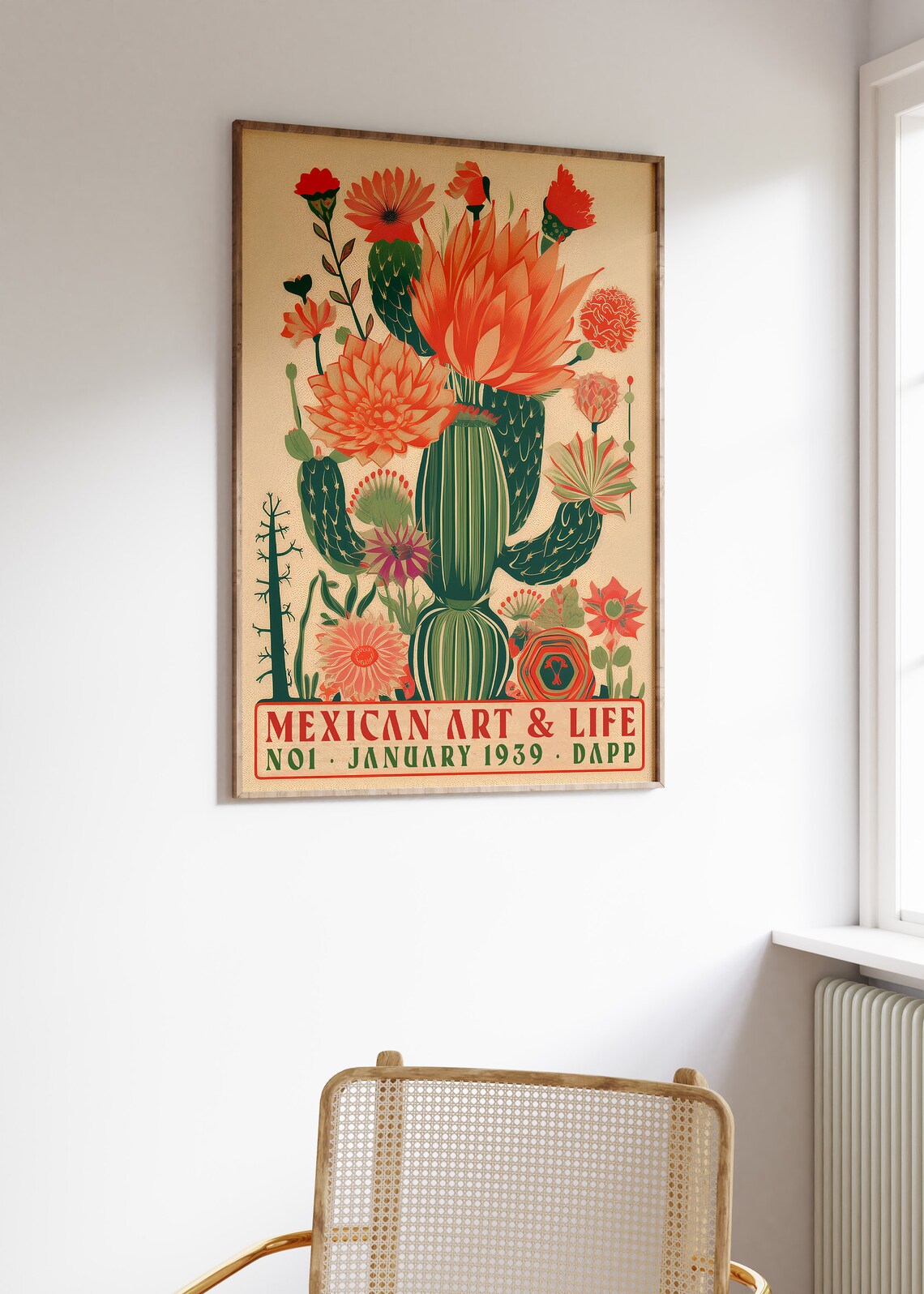 Vintage Mexican Cactus Poster, Latin Decor Print - Image 3