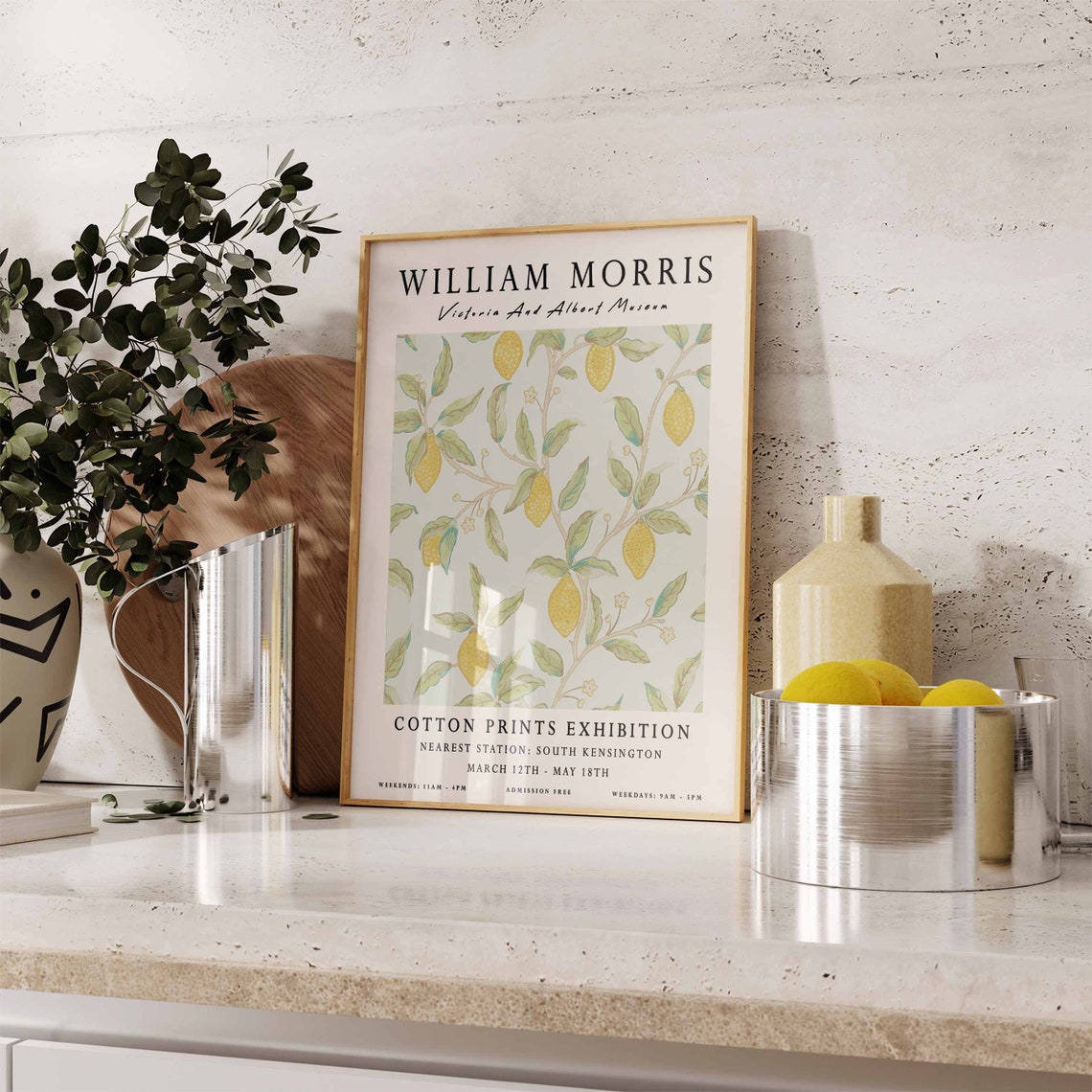 William Morris Lemon Pattern Victoria Albert Museum Exhibition Poster - Image 3