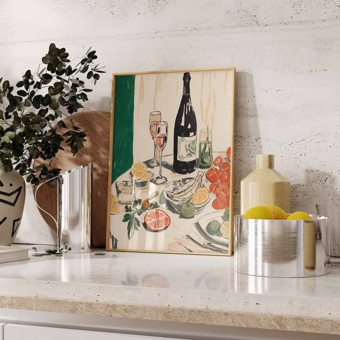 Dinner Party Food Print, Vintage Kitchen Poster - Image 3