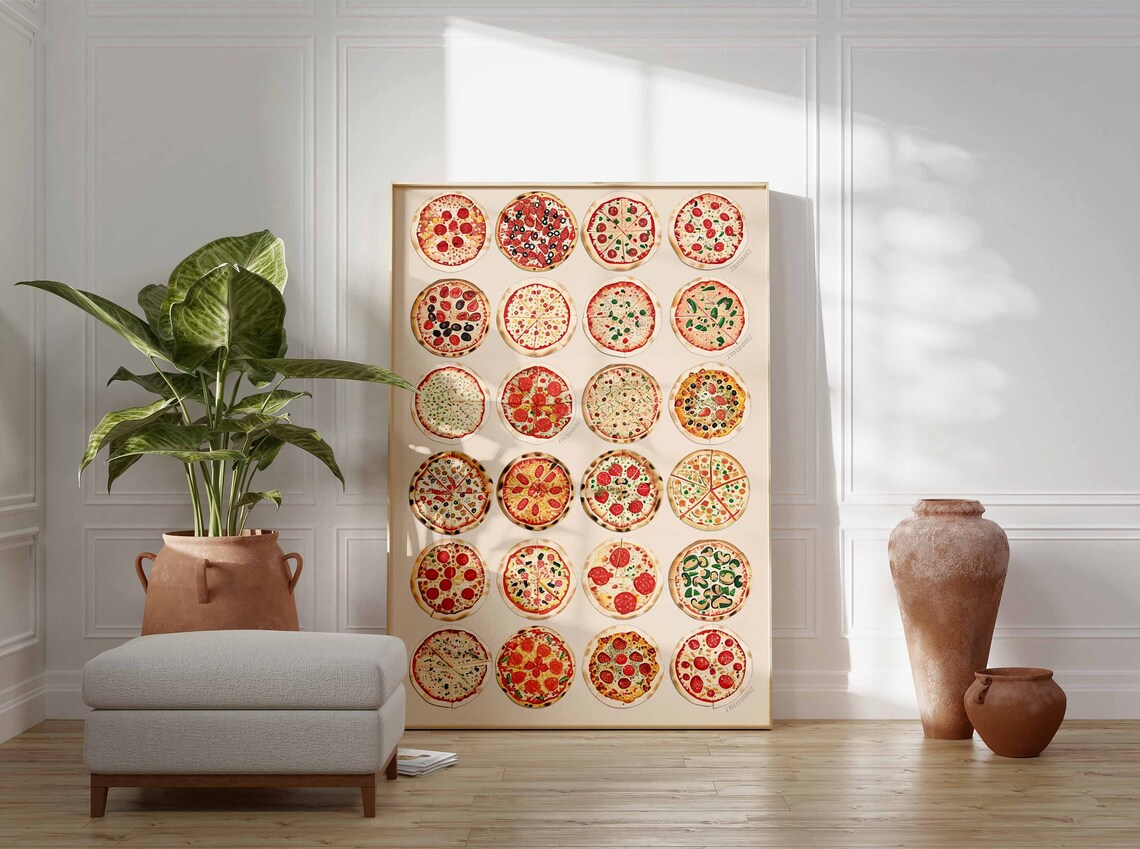 Pizza Poster, Italian Food Kitchen Art Print - Image 3