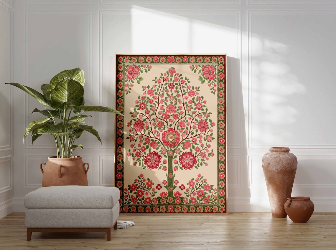 Indian Floral Print, Vintage Botanical Poster - Image 4