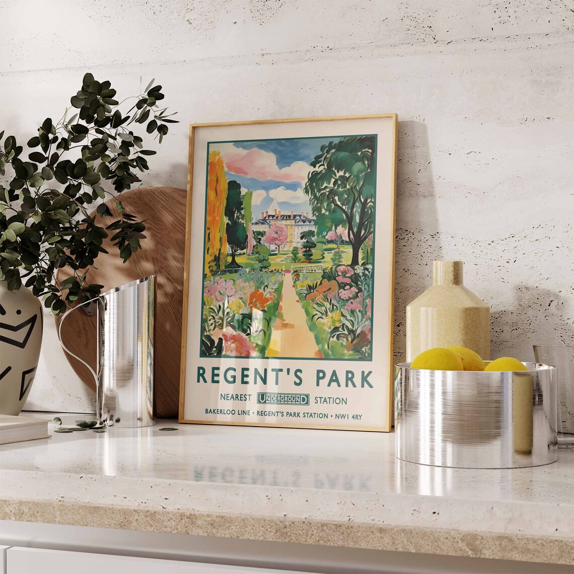 Regents Park London William Morris Botanical Gardens Poster - Image 2