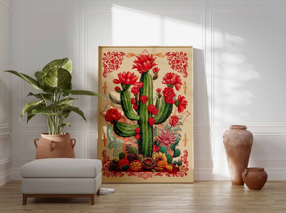 Vintage Mexican Cactus Poster Poster Print - Image 2