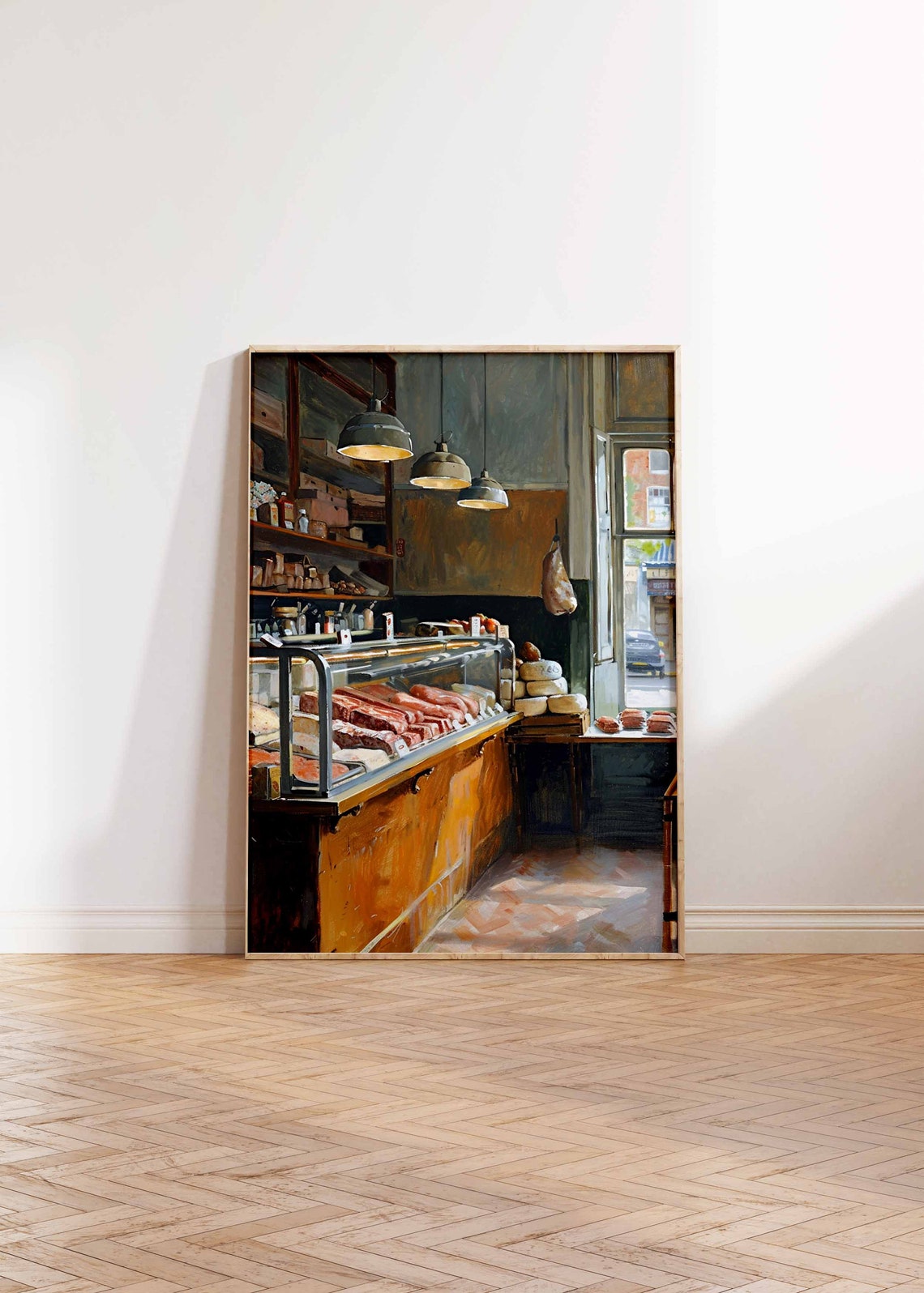 Traditional Butcher Shop Interior Meat Display Counter Poster - Image 2