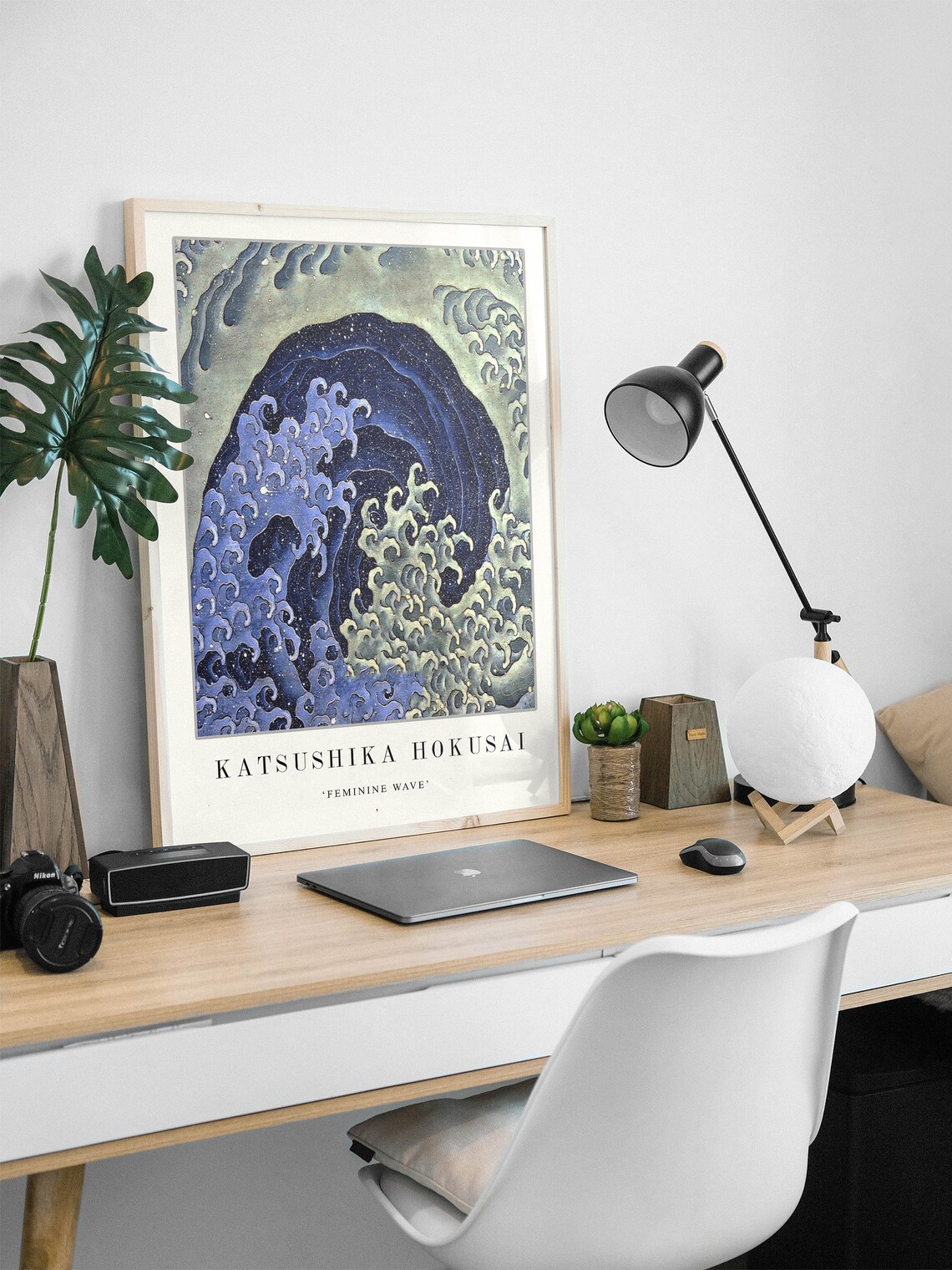Katsushika Hokusai Feminine Wave Starry Night Ocean Art Print - Image 3