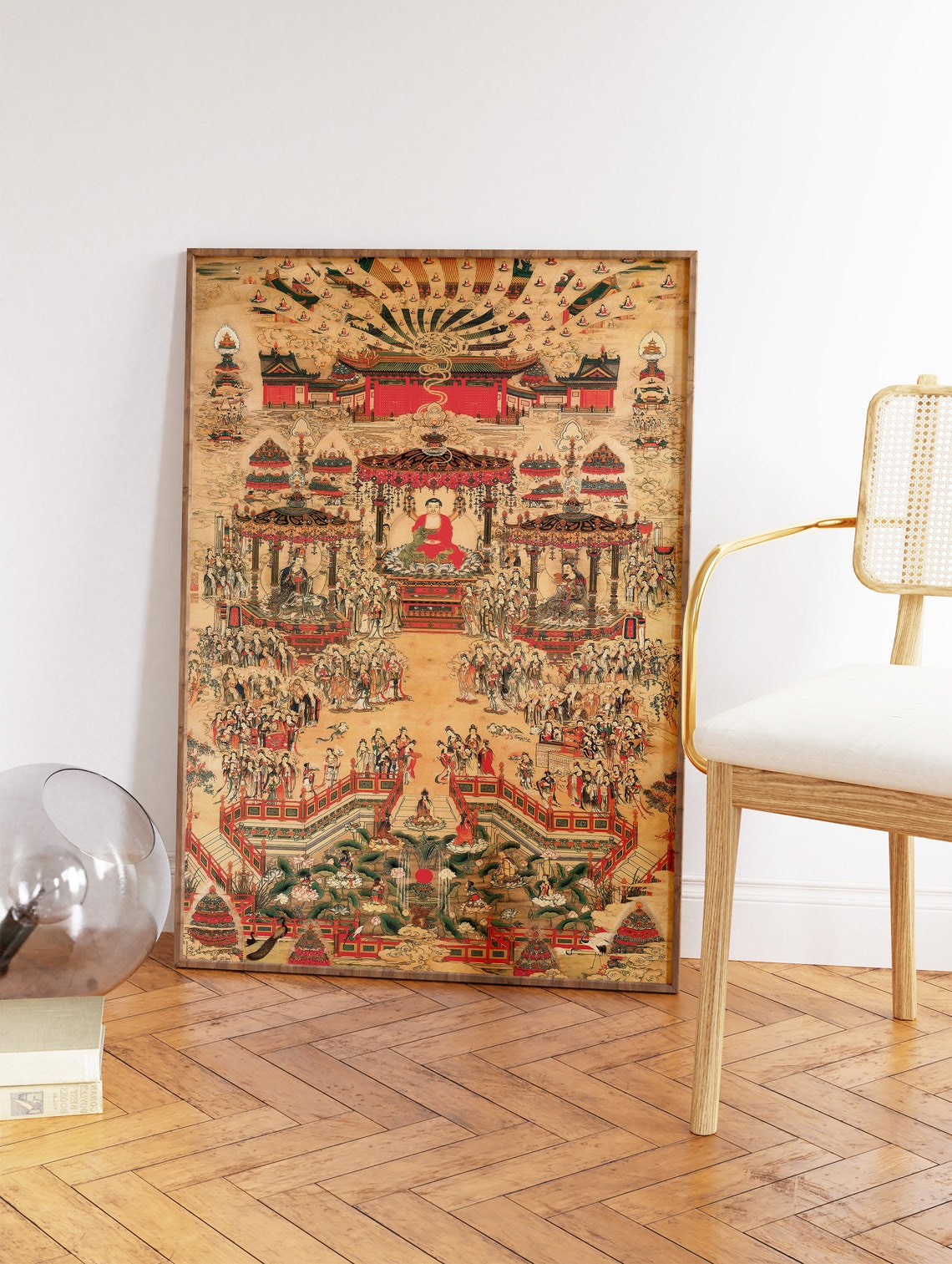 Buddhist Temple Assembly Intricate Chinese Temple Art Poster - Image 3