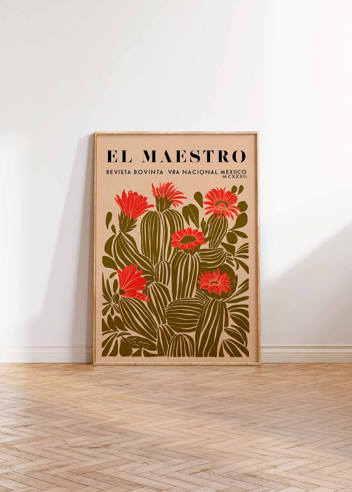El Maestro Vintage Cactus Flowers Mexico National Magazine Poster - Image 3