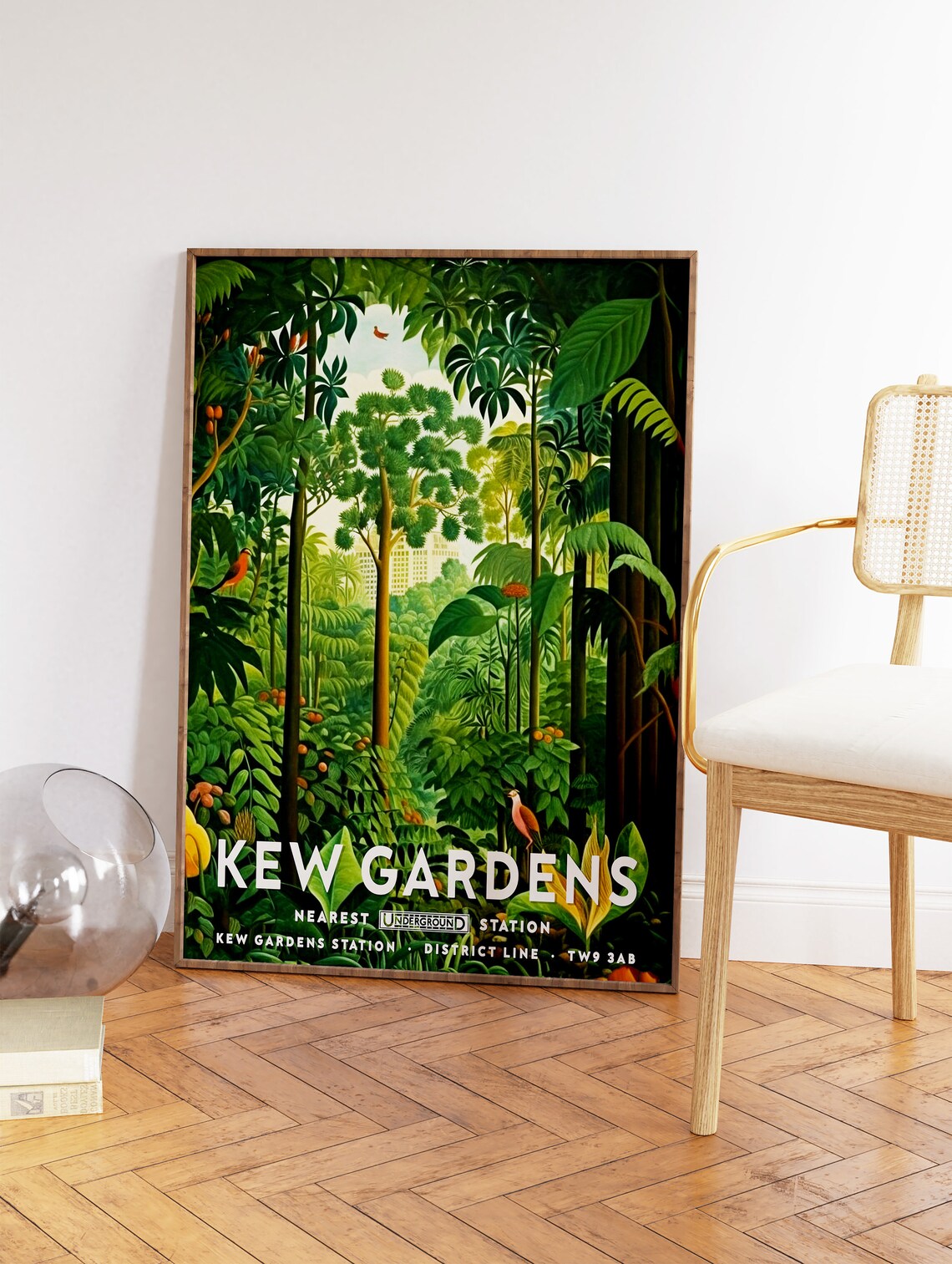 Kew Gardens Tropical Jungle Bird London Travel Botanical Art Poster - Image 2