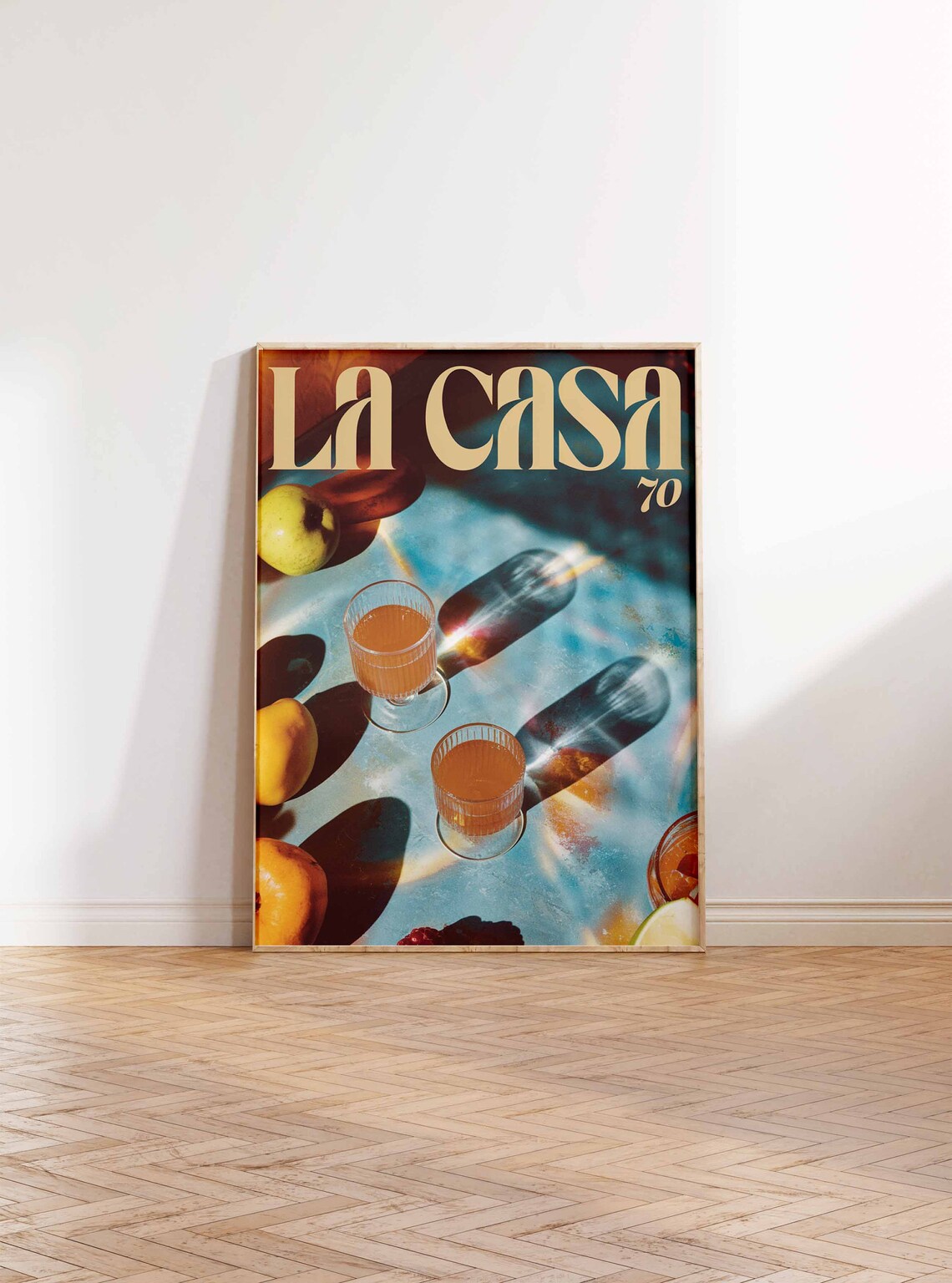 La Casa 70 Retro Top Down Orange Juice Citrus Seventies Poster - Image 2