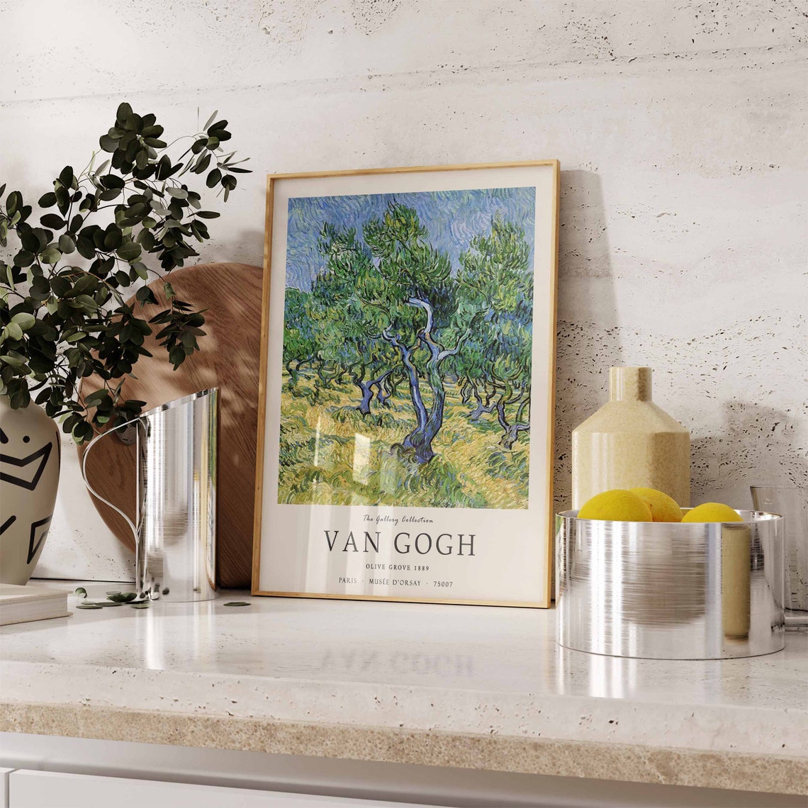 Van Gogh Olive Grove 1889 Rustic Landscape Gallery Art Print - Image 3