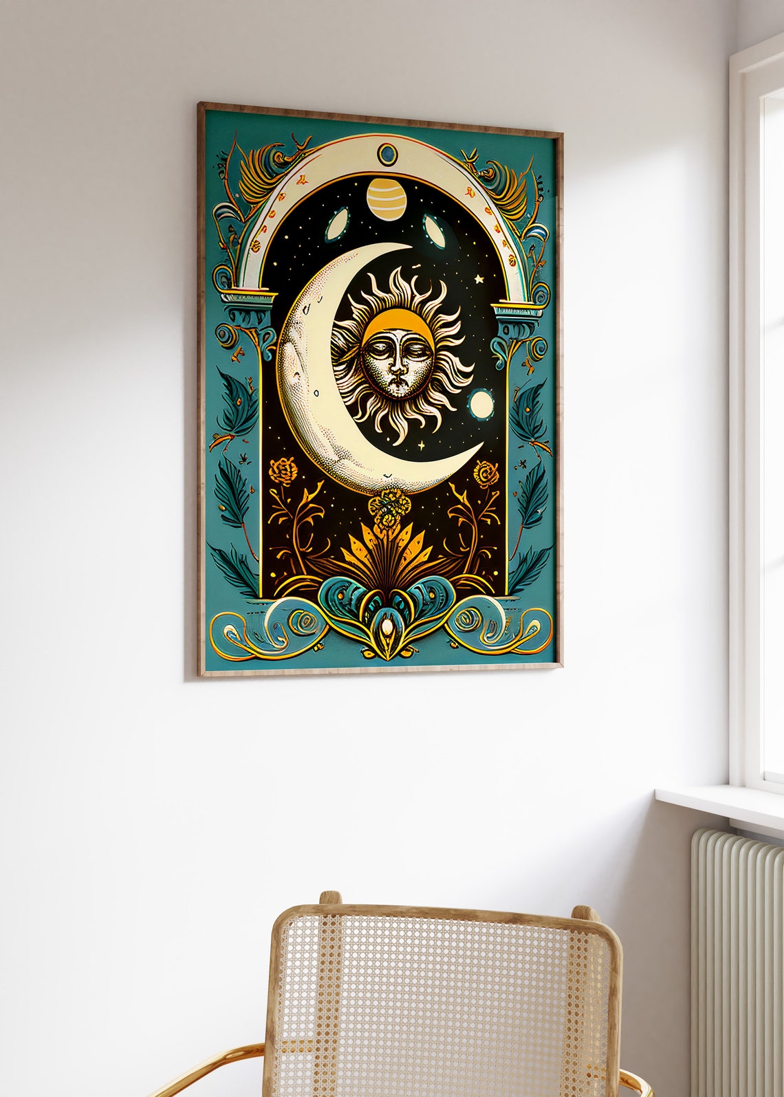 Sun and Moon Celestial Tarot Mystical Cosmic Wall Decor Poster - Image 3