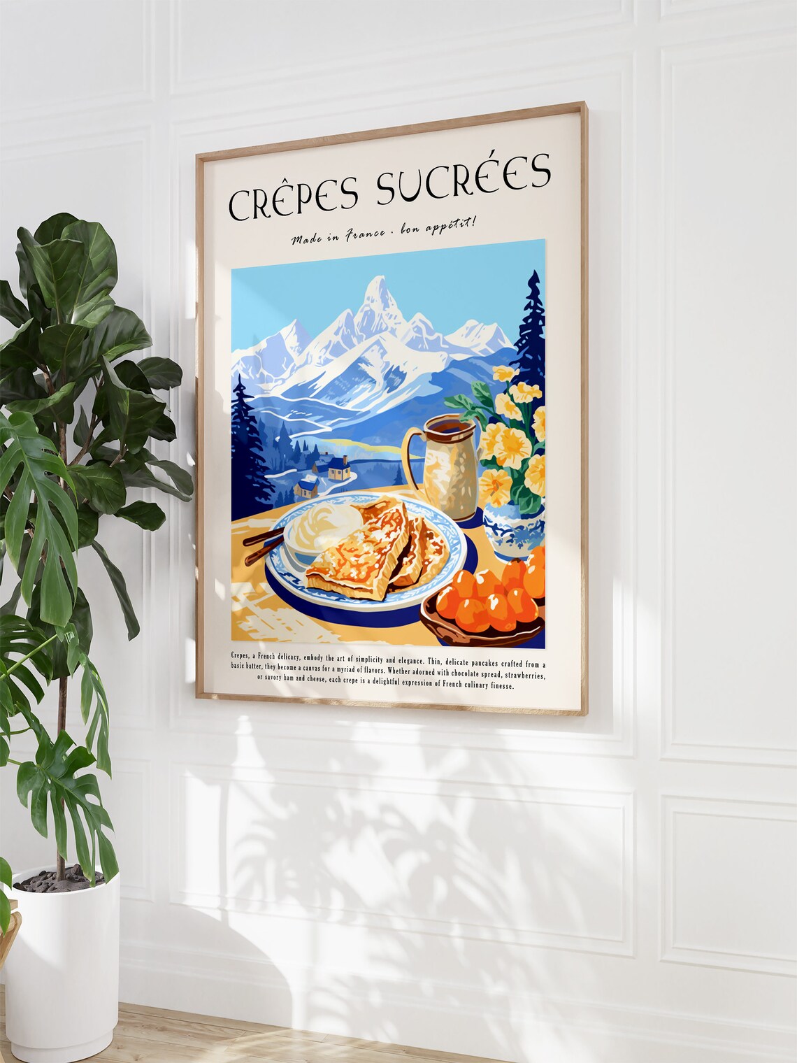 French Crepes Dessert Poster, Kitchen Wall Art Print - Image 3