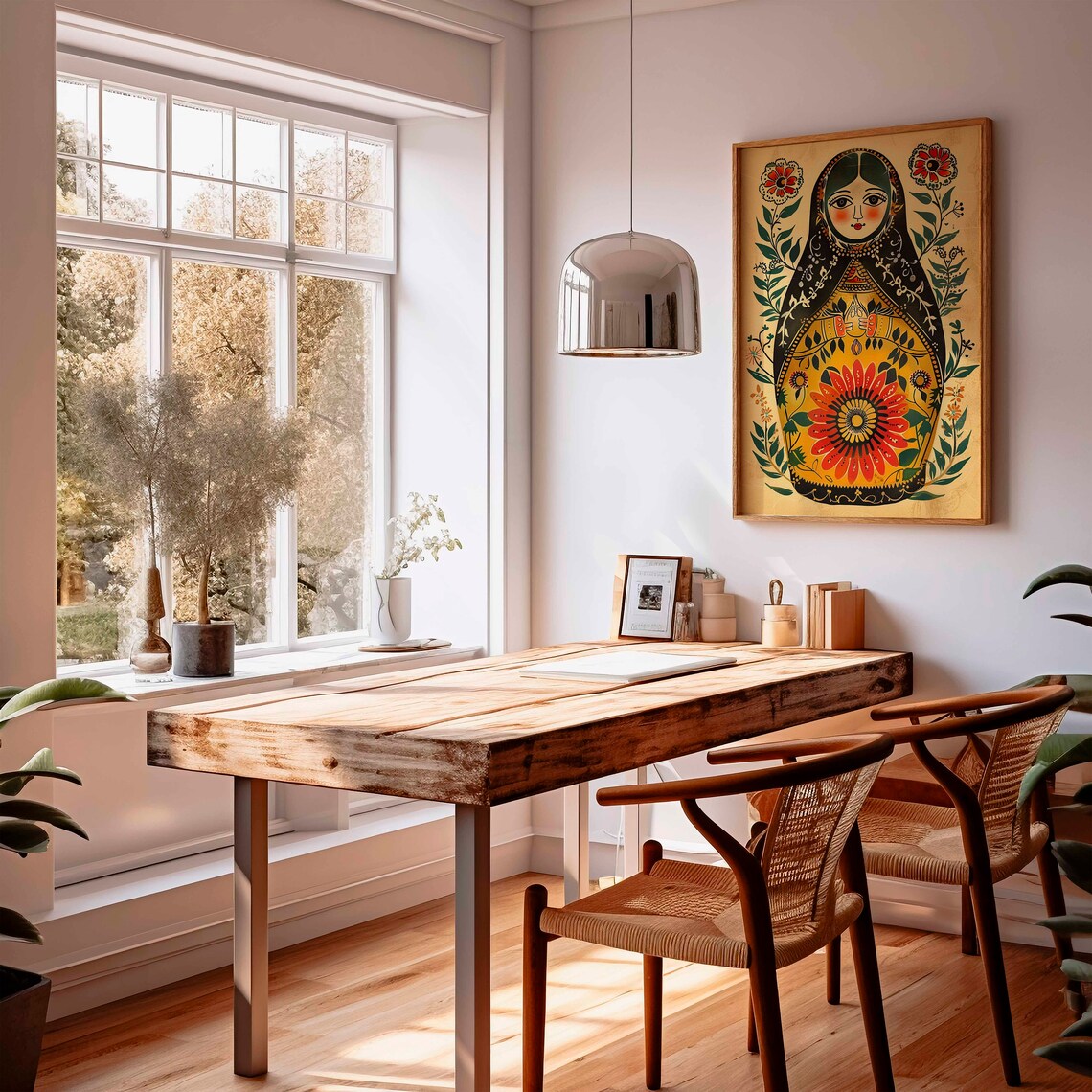 Russian Doll Print, Matryoshka Folk Art Poster - Image 2