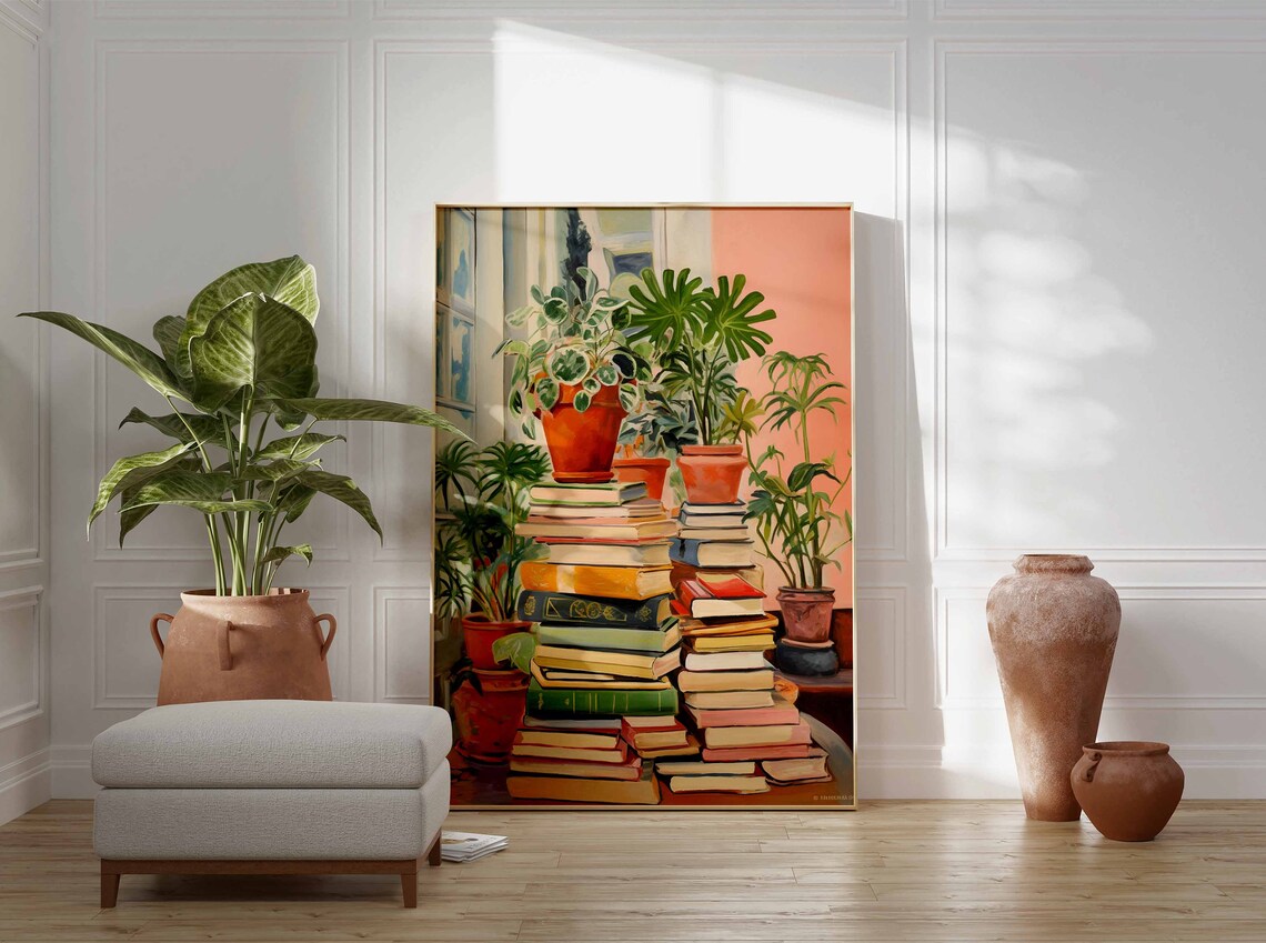 Vintage Bookshop Poster, Retro Book Lovers Art - Image 3