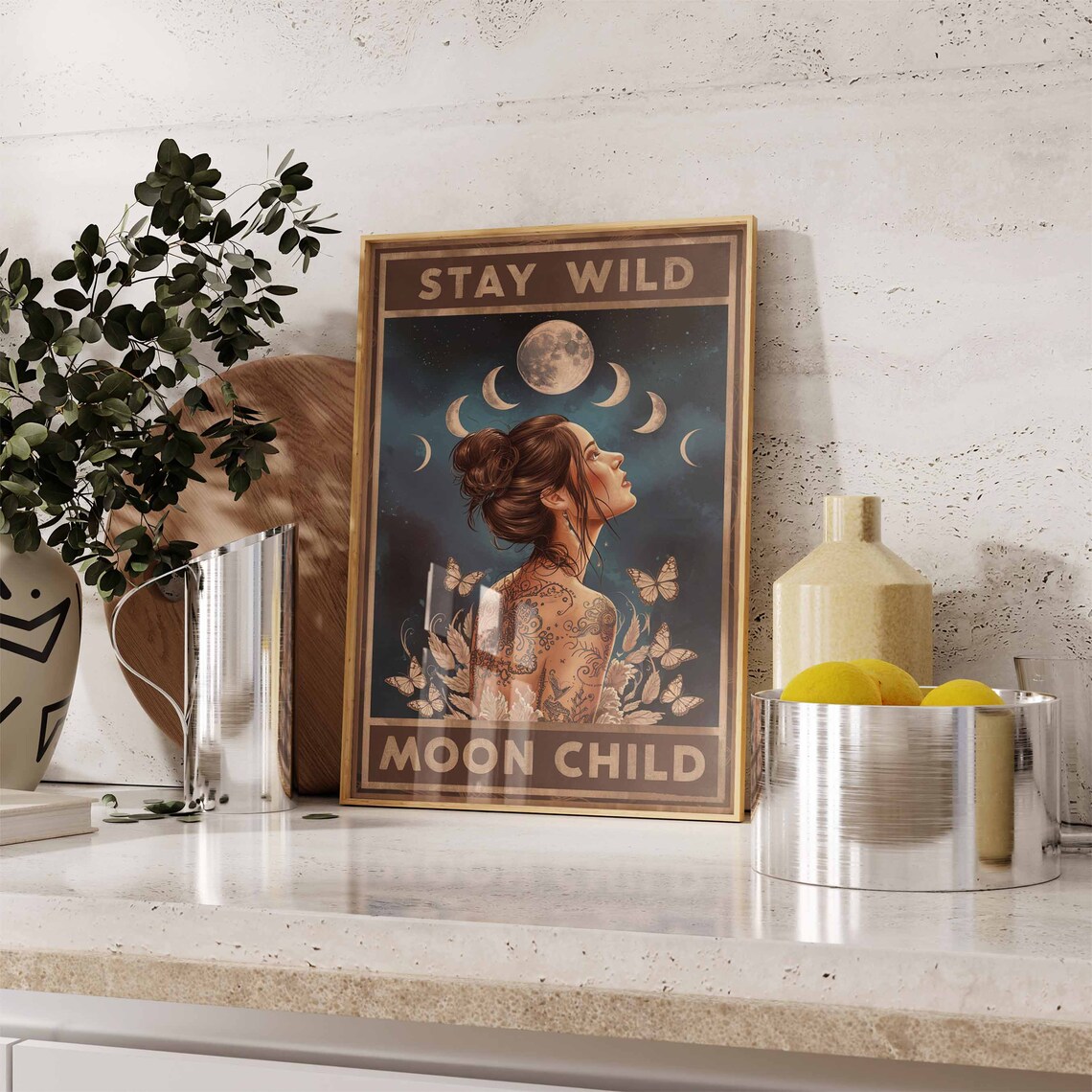 Stay Wild Moon Child Poster Spiritual Decor Yoga Art Bedroom Decor Quote Poster Mystical Print Birthday Gift Astrology Print Poster - Image 2