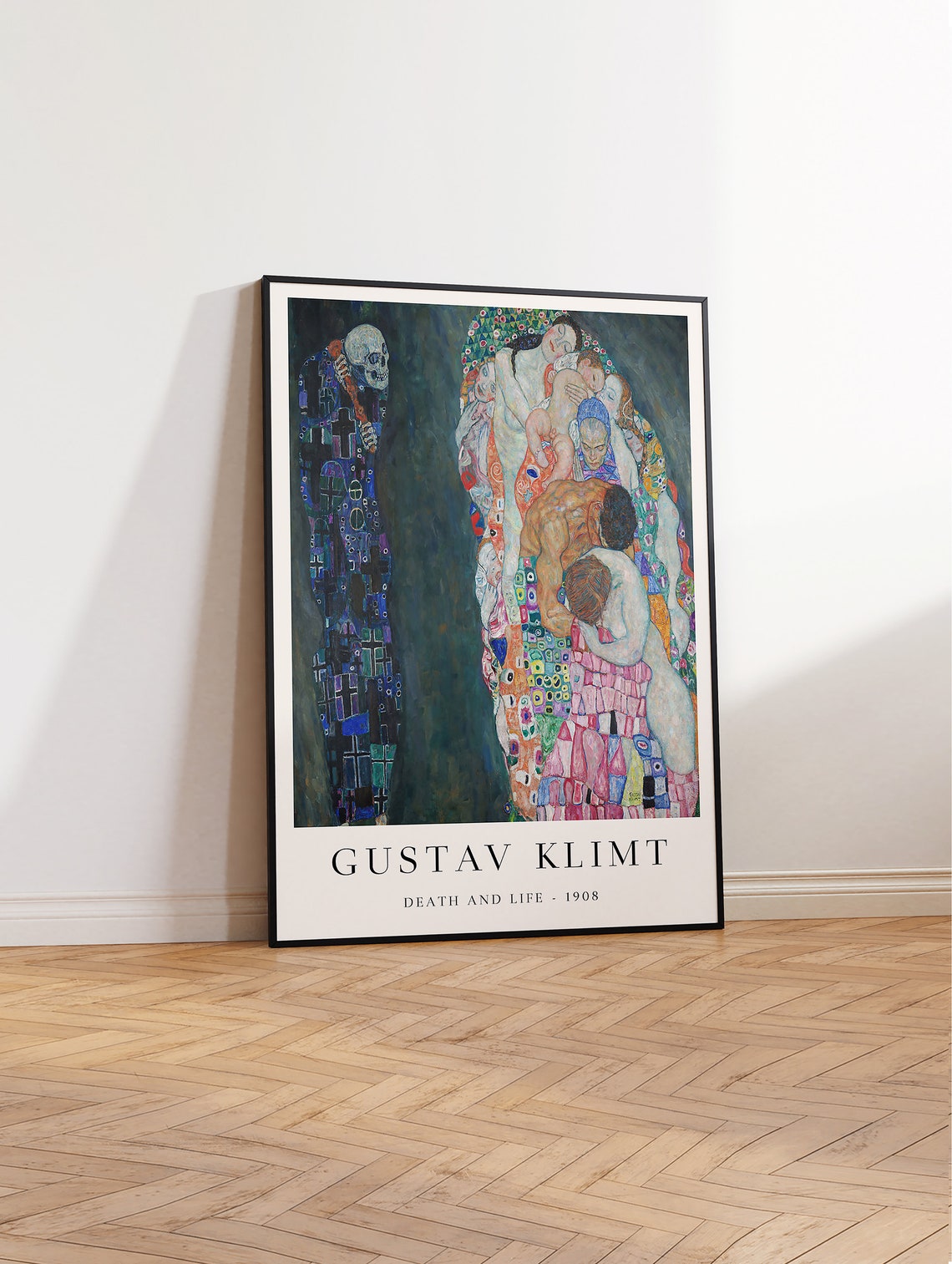 Gustav Klimt Death and Life 1908 Embrace Figurative Art Poster - Image 3