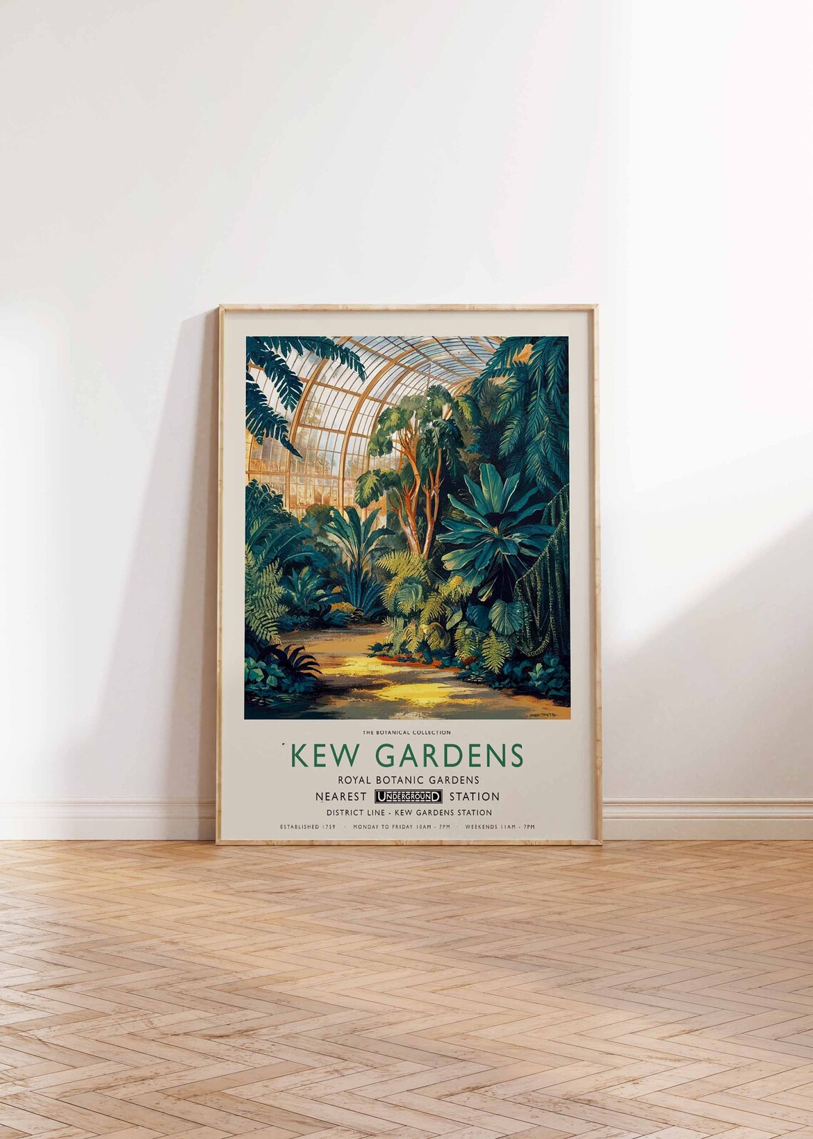 Kew Gardens Royal Botanic Gardens Glasshouse Underground Poster - Image 3