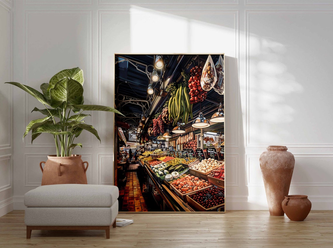 Fruit And Vegetable Market Poster Farmers Market Wall Art Food Print Kitchen Decor Rustic Food And Drink Art Food Poster Food Art - Image 3