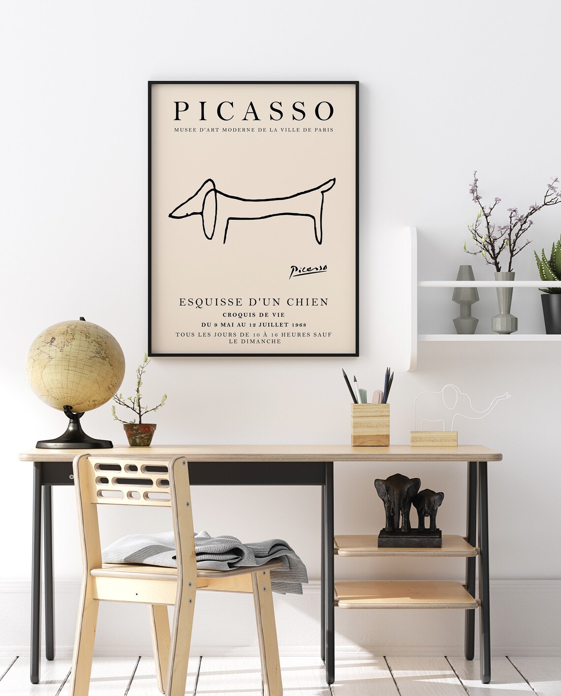Picasso-Inspired Dachshund Line Drawing Art Print - Image 2