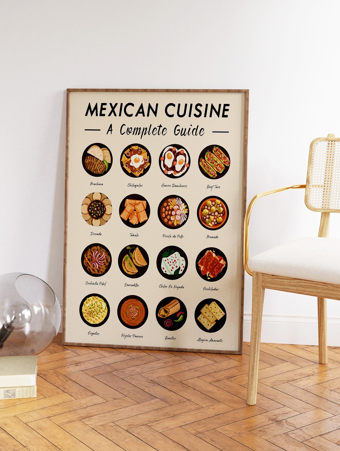 Mexican Food Art Print, Retro Kitchen Wall Poster - Image 3