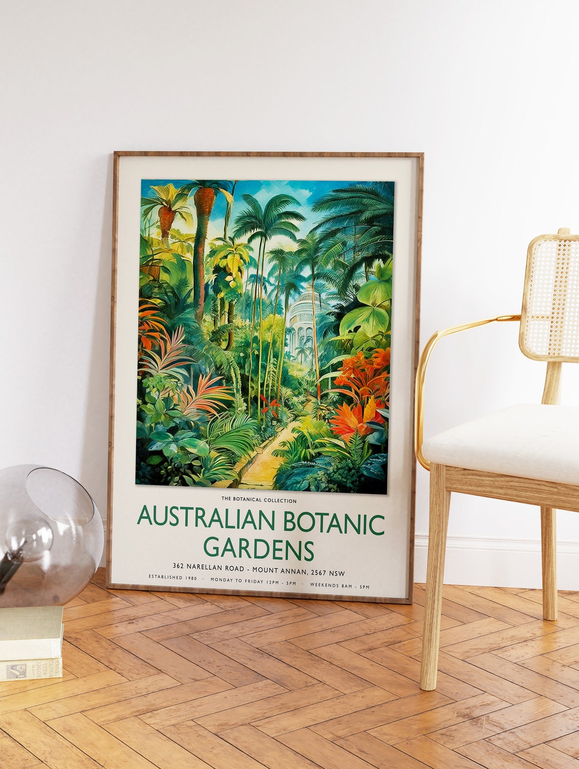 Australian Botanic Gardens Tropical Palms Vintage Travel Poster - Image 2