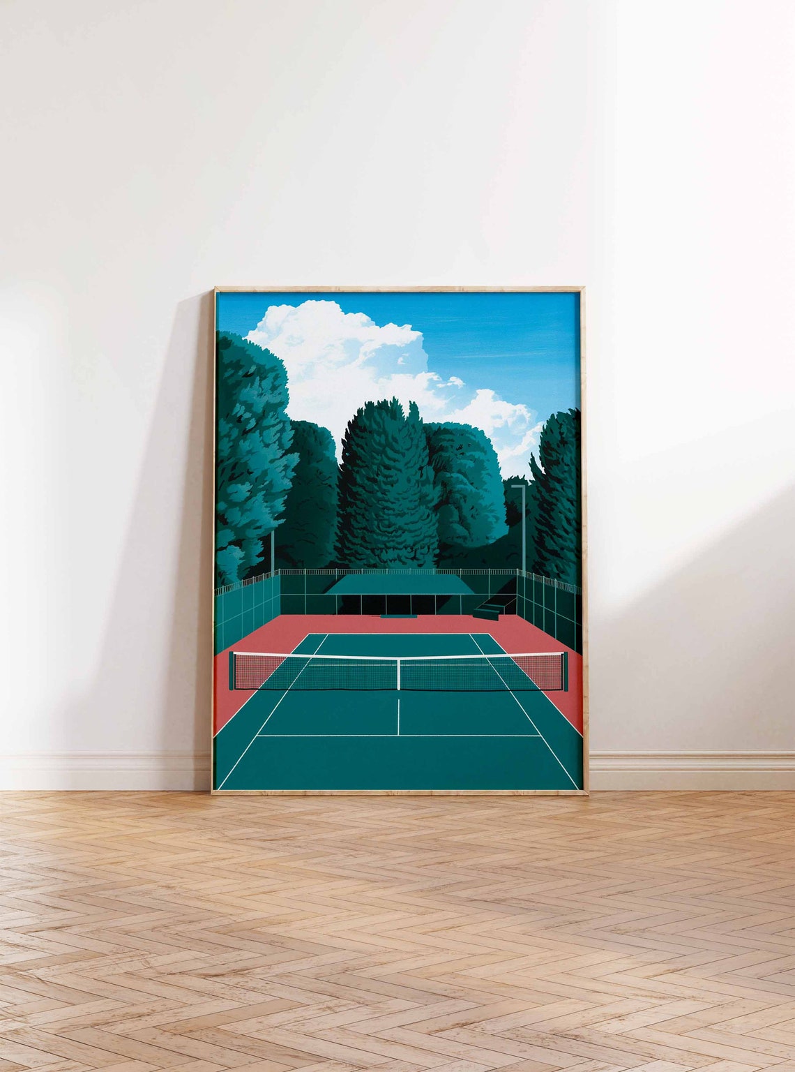 Tennis Poster Tennis Court Art Sports Wall Art Tennis Gift Botanical Print Floral Art Tennis Decor Sport Poster Wall Art Poster - Image 3