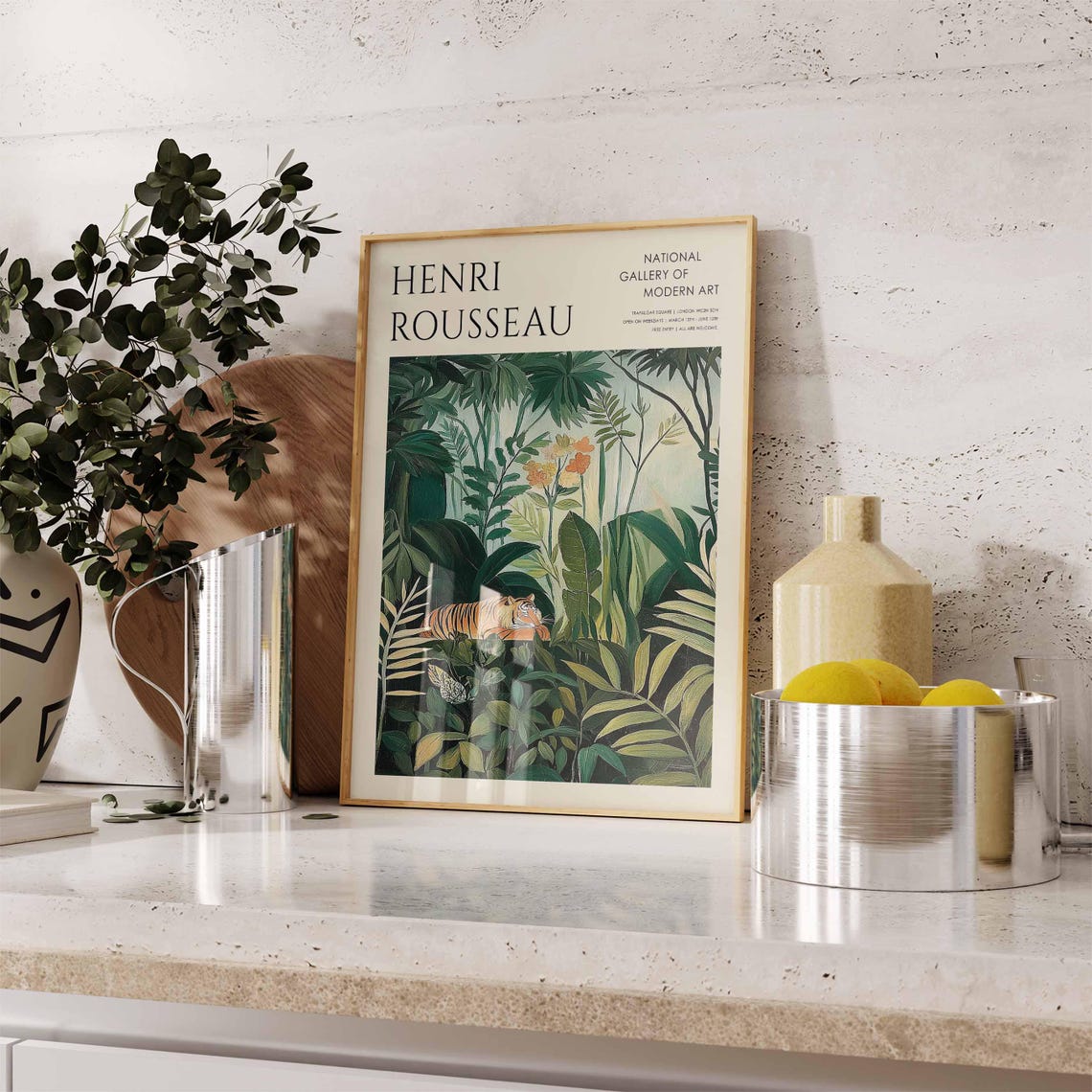 Henri Rousseau Resting Tiger in Dense Jungle National Gallery Poster - Image 3