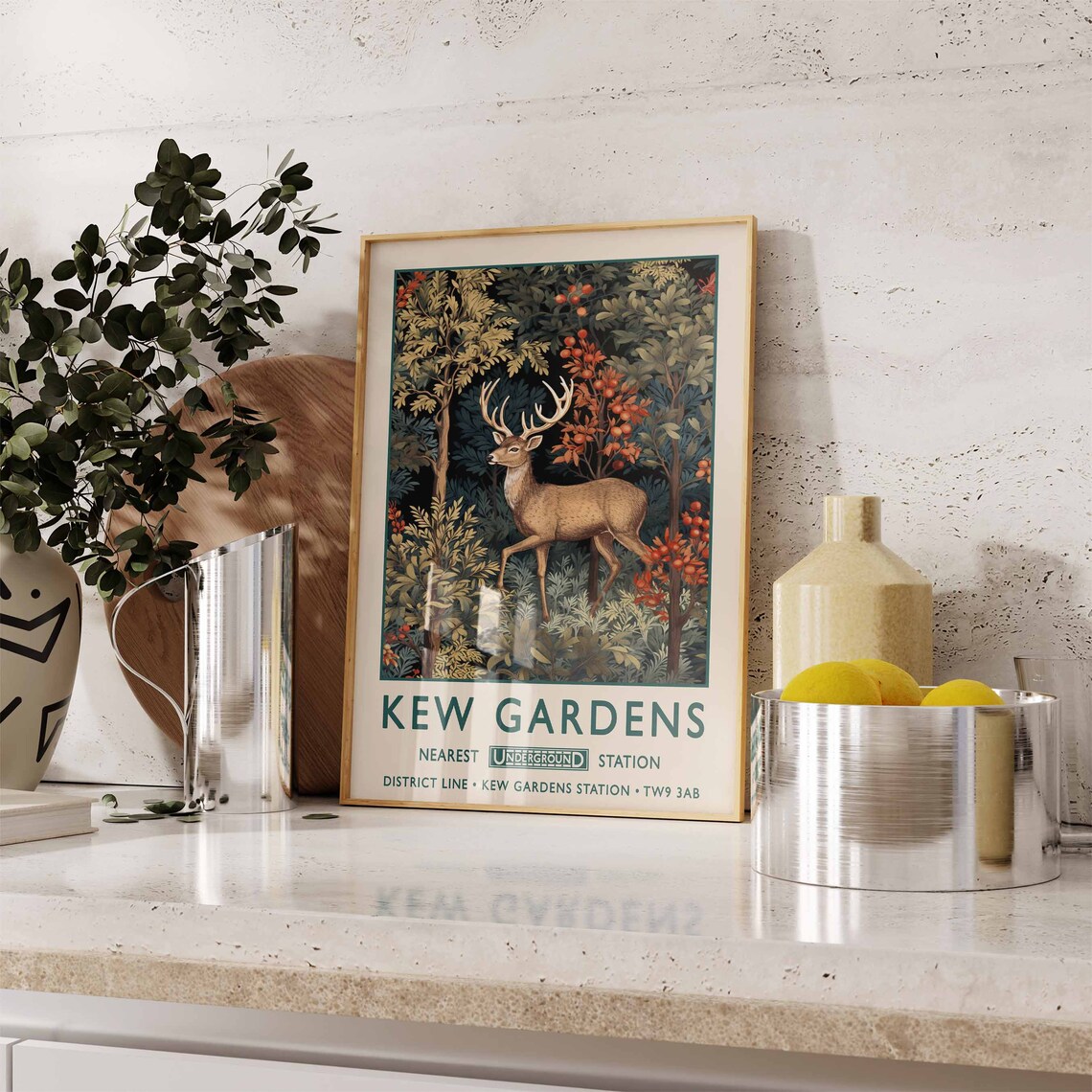 William Morris Deer Print, Kew Gardens London - Image 2