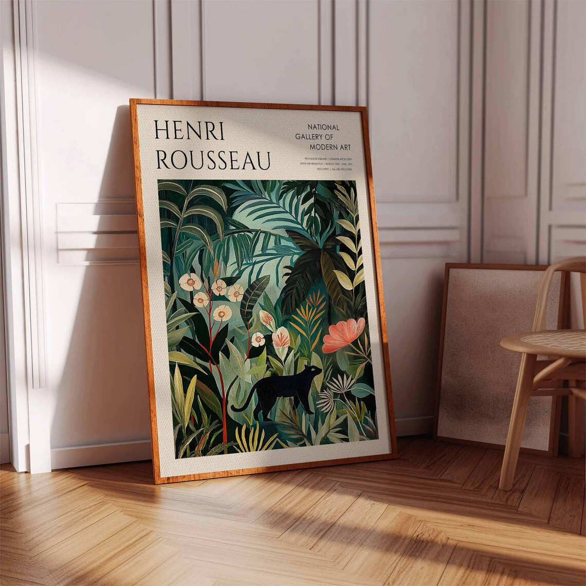 Henri Rousseau Black Panther Walking in Jungle National Gallery Poster - Image 2
