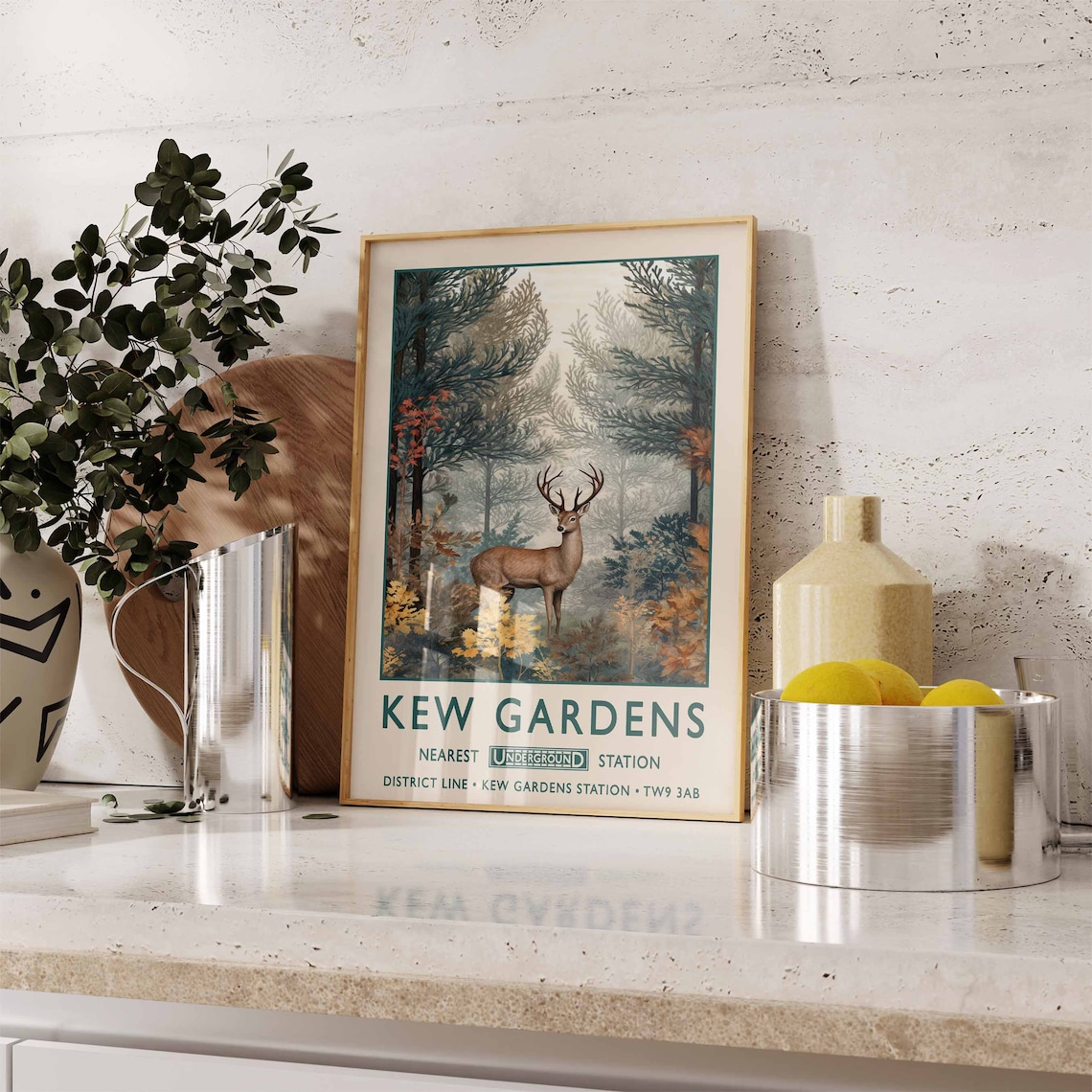 William Morris Deer Print, Vintage London Wall Art - Image 2