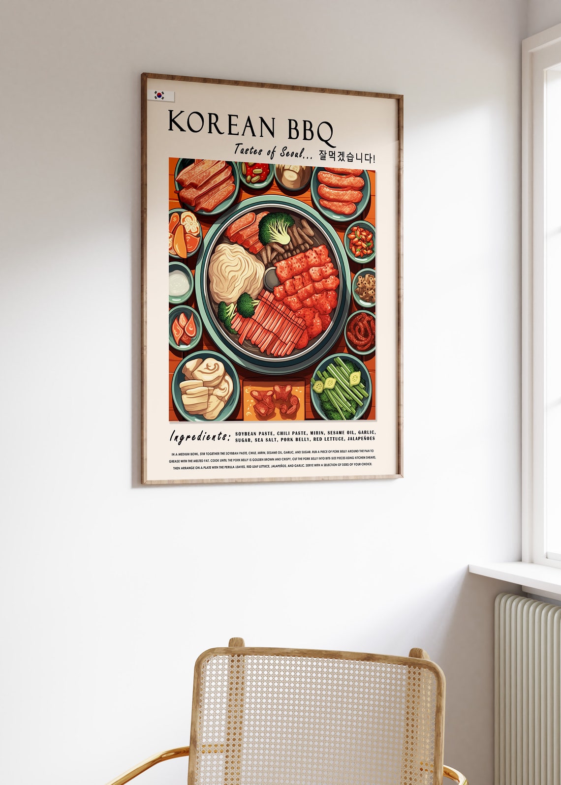 Korean Barbecue Food Poster South Korean Food Print Asian Food Art Kitchen Decor Food Art Food And Drink Poster Food Gift A1a2a3a4 - Image 3