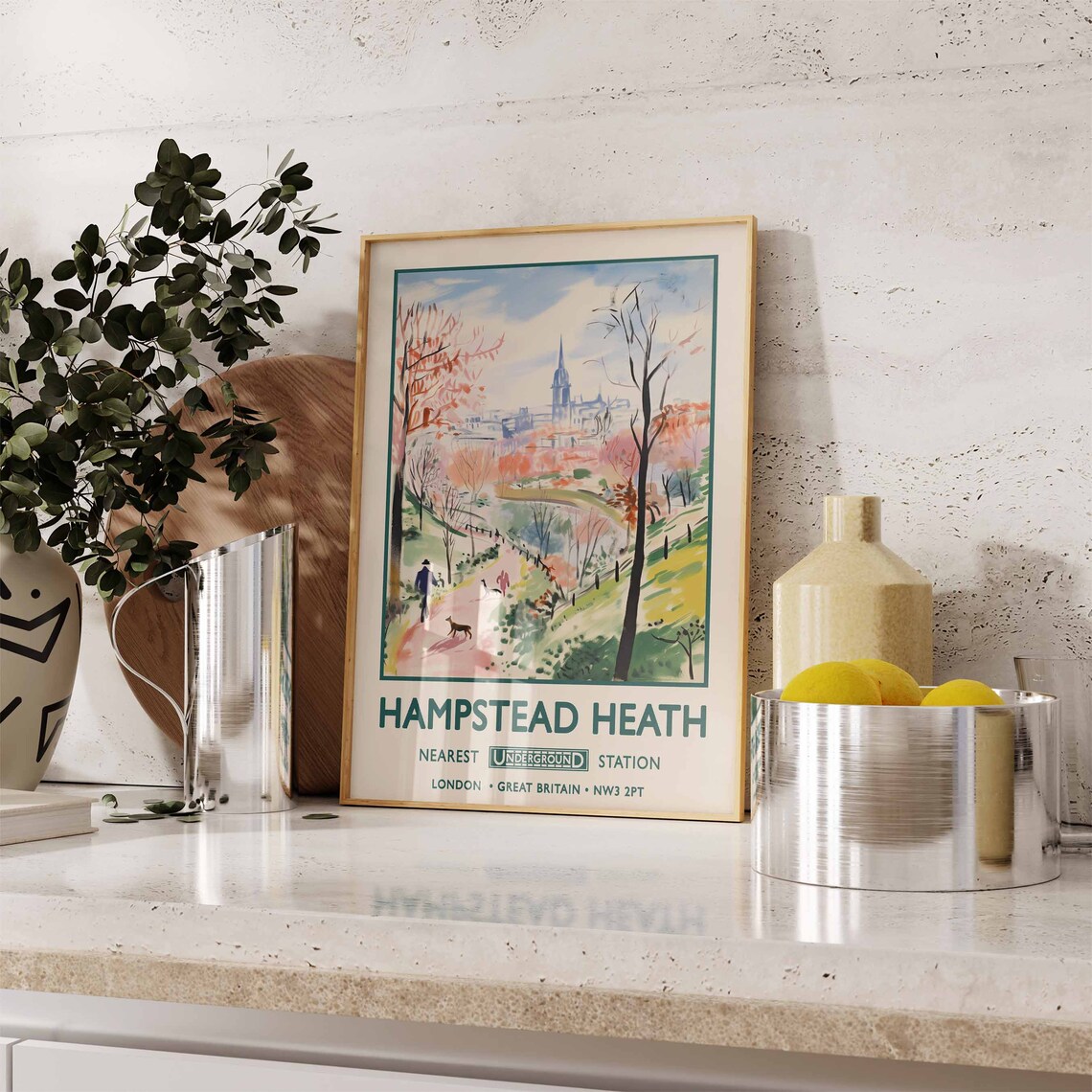 Hampstead Heath London Print, William Morris Garden Style - Image 2