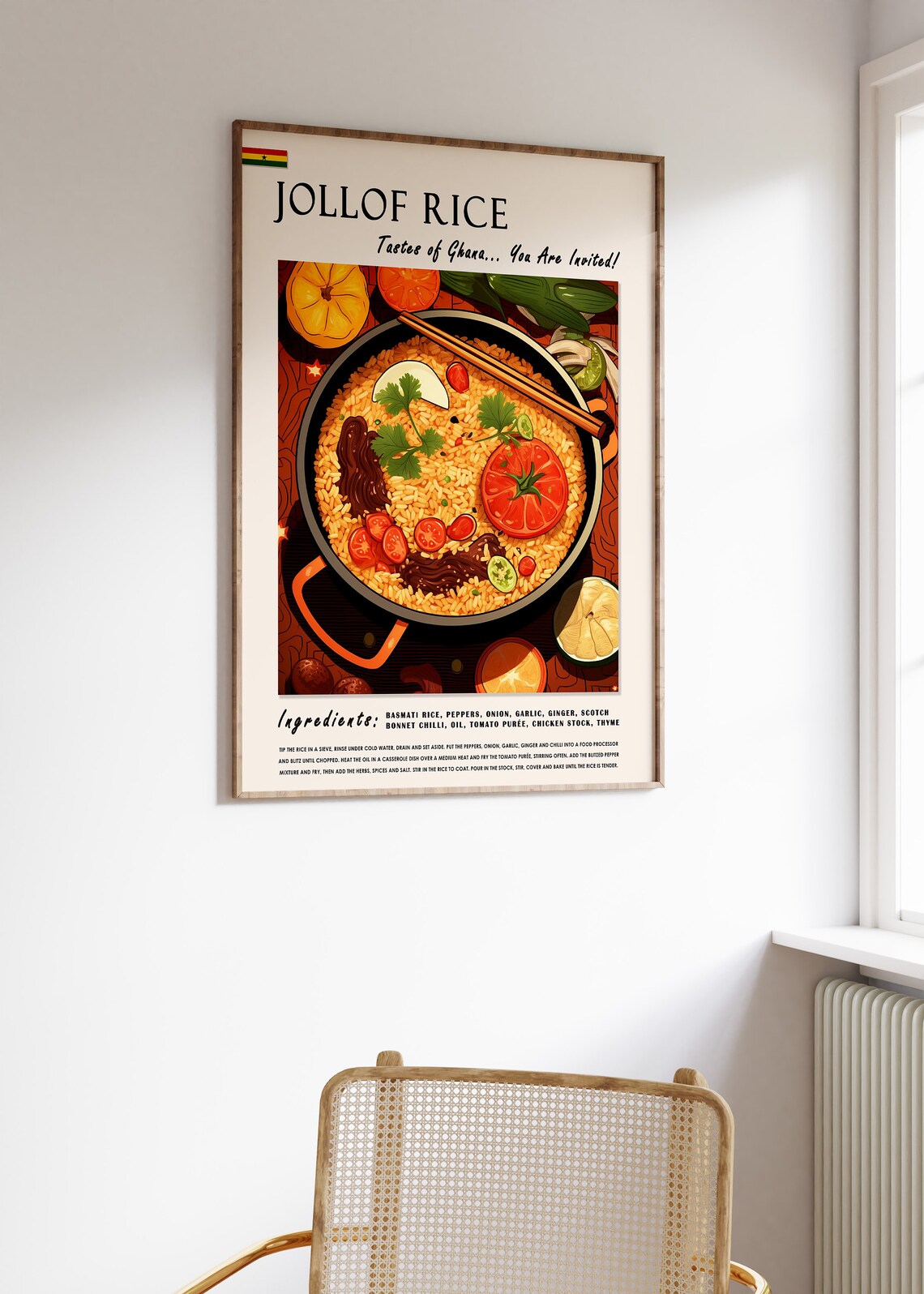 Jolof Rice Ghanaian Food Poster, Kitchen Art Print - Image 3