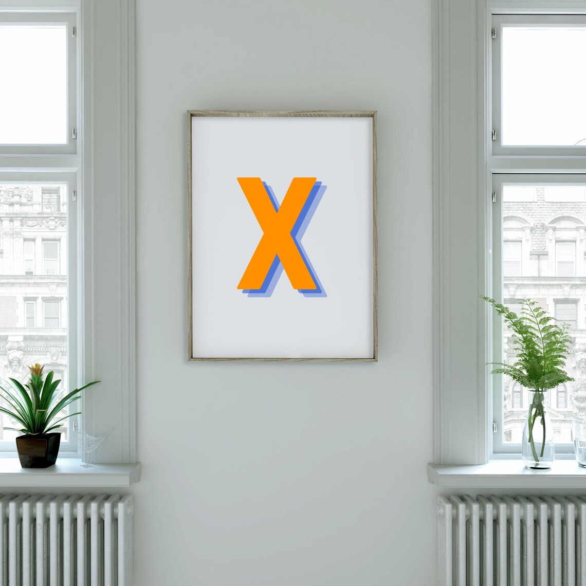 Retro 3D Letter X Monogram, Baby Letter Art - Image 3
