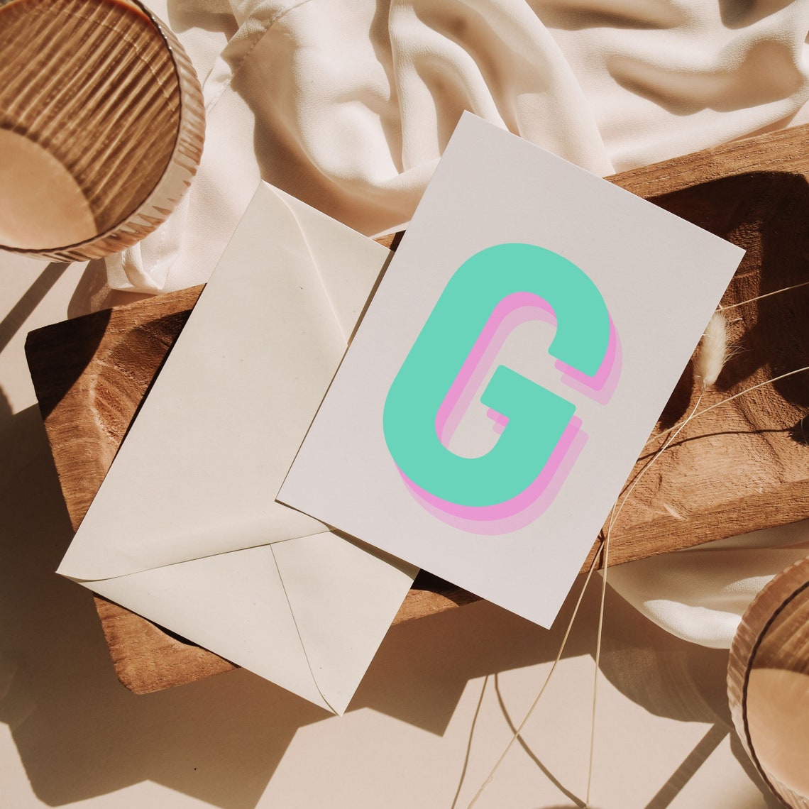 Retro 3D Letter G Monogram Alphabet Art - Image 4