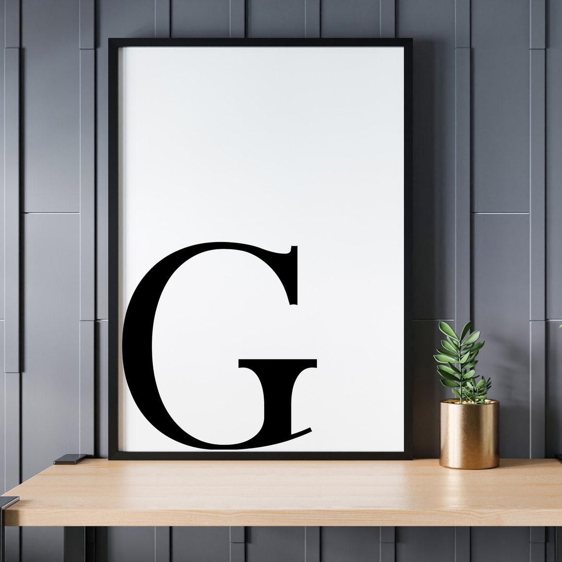 Letter G Minimalist Monogram Alphabet Art Print - Image 2