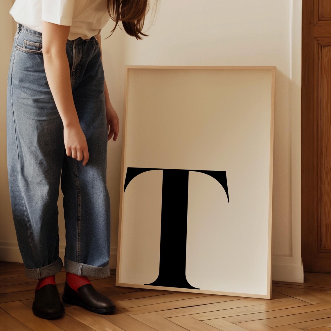 Letter T Minimalist Alphabet Monogram Art Print - Image 5