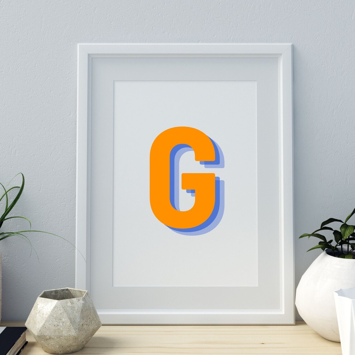 Retro 3D Letter G, Monogram Alphabet Print - Image 4