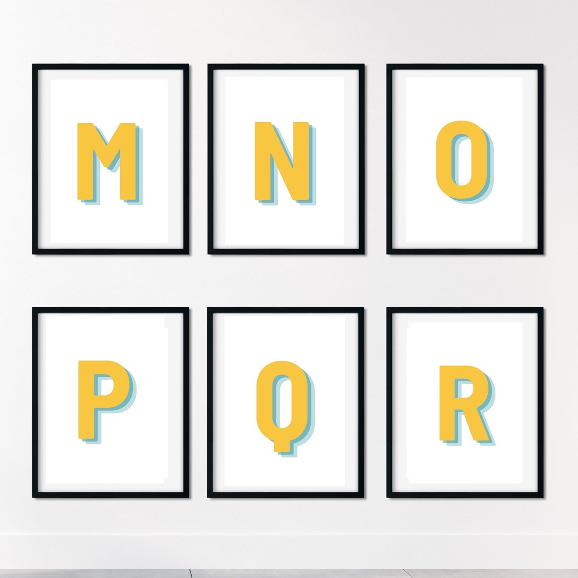 Retro 3D Letter Monogram Alphabet Art Print - Image 3