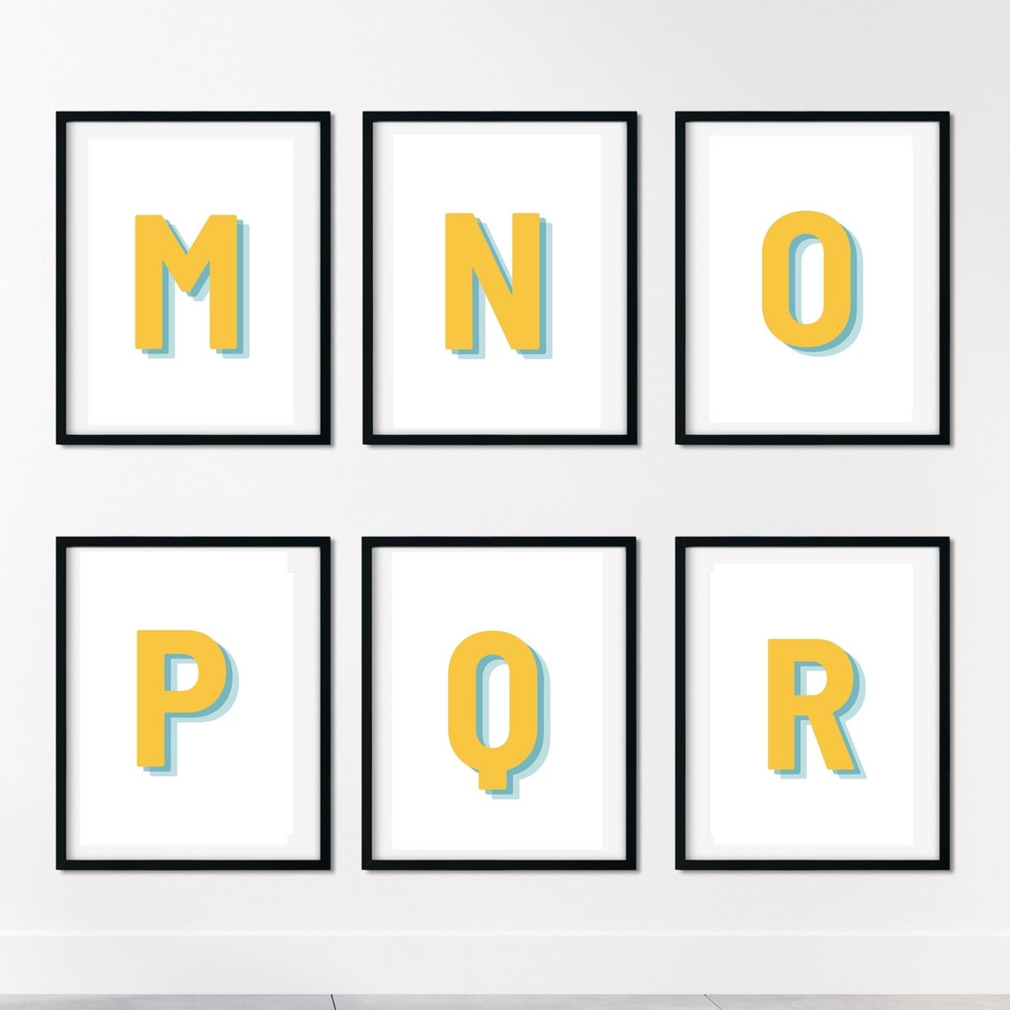 Retro 3D M Monogram Letter Art Print - Image 3