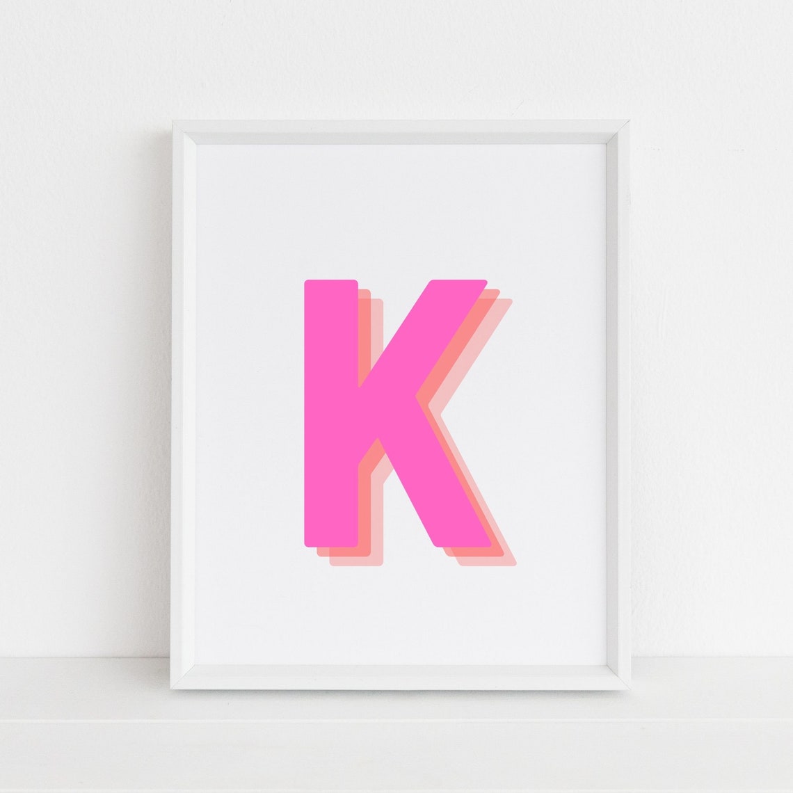 Letter K - Retro 3D Monogram