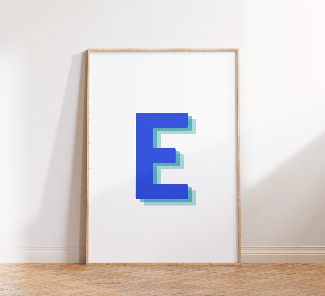 3D Alphabet E, Modern Letter Decor - Image 4