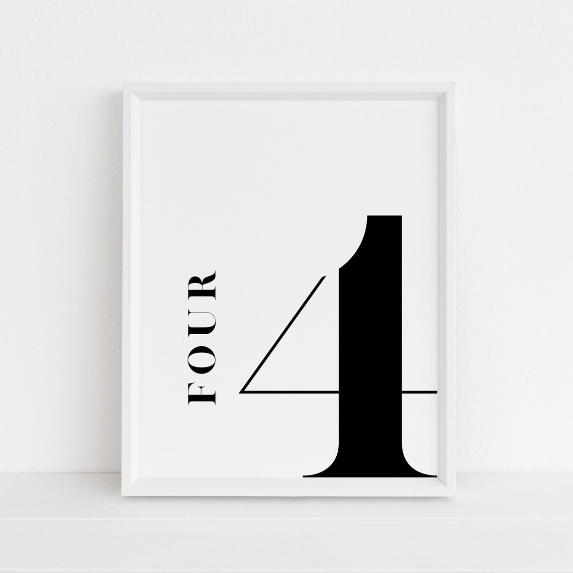 Number 4 Monogram Art Print, Birthday Table Number - Image 3